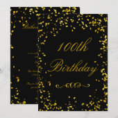 100e verjaardag Glamoureuze Gouden Confetti Kaart (Voorkant / Achterkant)