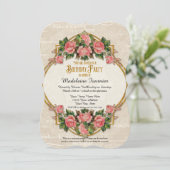 100e verjaardag Gold Glitter Rozen Kaart (Staand voorkant)