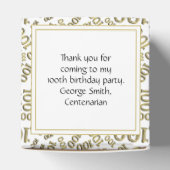 100e verjaardag Gold/White Random Number Pattern Bedankdoosjes (Bovenkant)