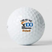 100e verjaardag golfbal 100 jaar grappig cadeau bl golfballen (Voorkant)