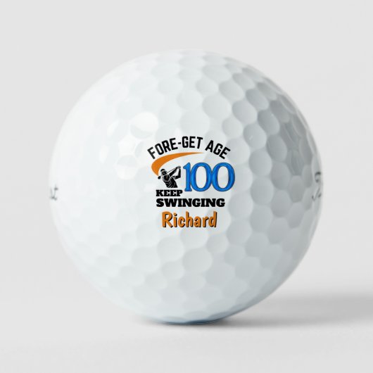 100e verjaardag golfbal 100 jaar grappig cadeau bl golfballen (Voorkant)