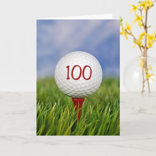 100e verjaardag golfbal kaart (Gele Bloem)