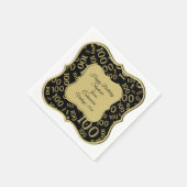 100e verjaardag Goud/Zwart Getal Patroon Servet (Hoek)