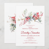 100e verjaardag groen rode bessen verrassingsfeest kaart (Voorkant / Achterkant)