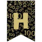 100e verjaardag Happy Birthday Bold Gold en zwart Vlaggetjes (Tweede vlag)