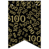 100e verjaardag Happy Birthday Bold Gold en zwart Vlaggetjes (Eerste vlag)