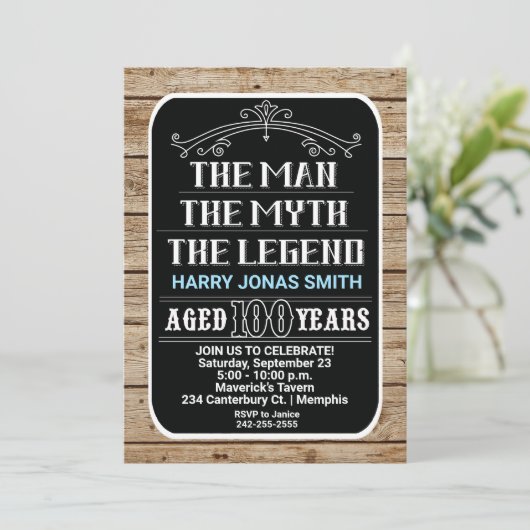 100e verjaardag Het Man De Mam De Legende 100 jaar Kaart (Staand voorkant)