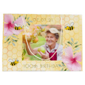 100e verjaardag hommels honeycomb foto groot cadeauzakje (Achterkant)