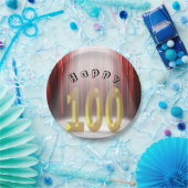 100e verjaardag in de schijnwerpers papieren bordje (Feest)