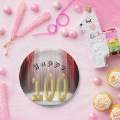 100e verjaardag in de schijnwerpers papieren bordje (Feest)