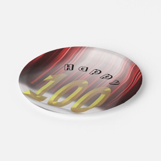 100e verjaardag in de schijnwerpers papieren bordje (Gekanteld)