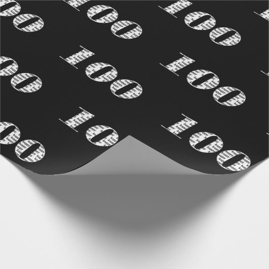 100e verjaardag in zwart cadeaupapier (Hoek)