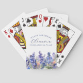 100e Verjaardag Juli Geboorte Bloem Gift Custom Pokerkaarten (Achterkant)