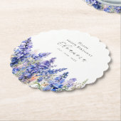 100e Verjaardag Juli Geboortebloem Larkspur Custom Kartonnen Onderzetters (Gekanteld)