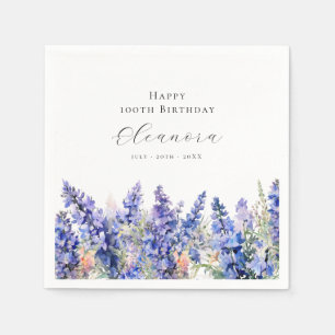 100e Verjaardag Juli Geboortebloem Larkspur Custom Servet