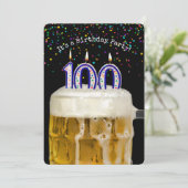 100e verjaardag kaars feestuitnodiging kaart (Staand voorkant)