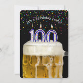 100e verjaardag kaars feestuitnodiging kaart (Voorkant)