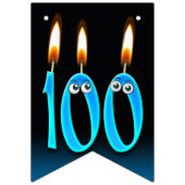 100e verjaardag kaarsen met oogballen vlaggetjes (Eerste vlag)