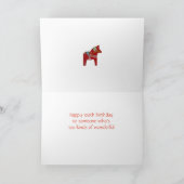 100e verjaardag Kaart met Dala Horse (Binnen)