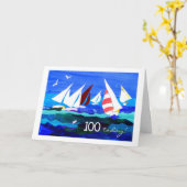 100e Verjaardag Kaart - Zeilen (Gele Bloem)
