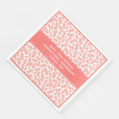 100e Verjaardag Koel Nummer Patroon Koraal/Wit Servet (Hoek)