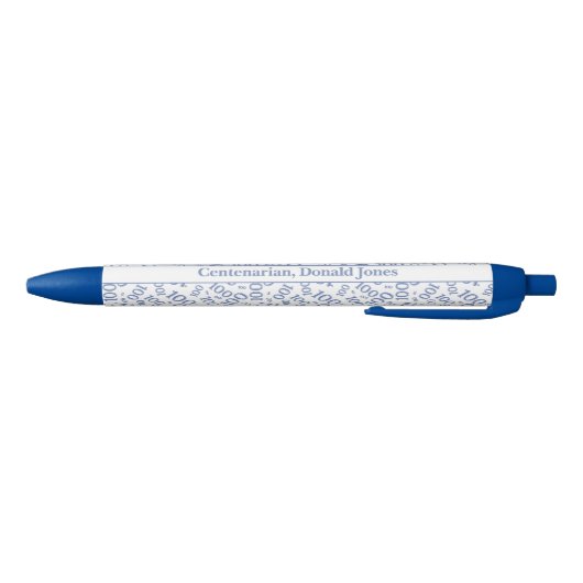 100e verjaardag Leeftijd Nummer Patroon blauw/wit Zwarte Inkt Pen (Bodem)