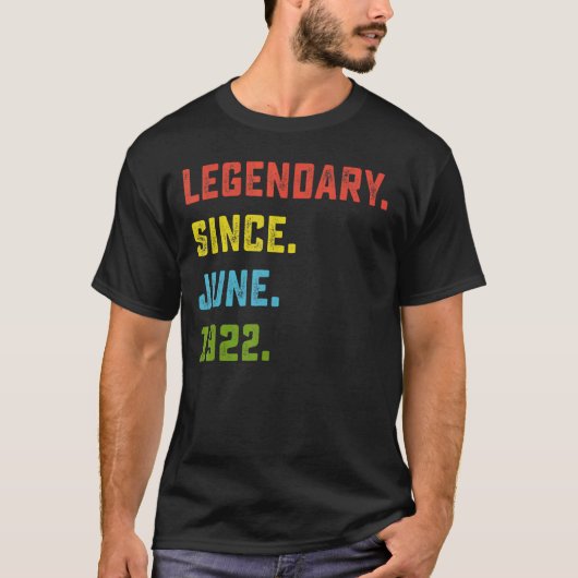 100e verjaardag Legenda sinds juni 1922 100 jaar T-shirt (Voorkant)