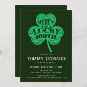 100e verjaardag Lucky Shamrock Iers Kaart (Voorkant / Achterkant)