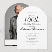 100e verjaardag Mannelijke stijlvolle foto Monogra Kaart (Voorkant / Achterkant)