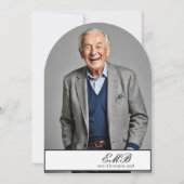 100e verjaardag Mannelijke stijlvolle foto Monogra Kaart (Achterkant)