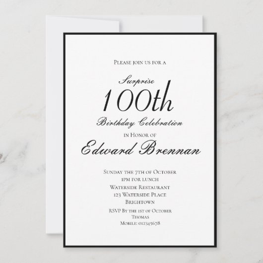 100e verjaardag Mannelijke stijlvolle foto Monogra Kaart (Voorkant)