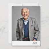 100e verjaardag Mannelijke stijlvolle foto Monogra Kaart (Achterkant)