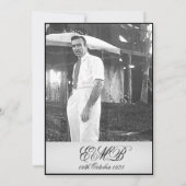 100e verjaardag Mannelijke stijlvolle foto Monogra Kaart (Achterkant)