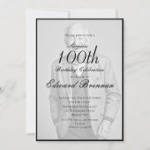 100e verjaardag Mannelijke stijlvolle foto Monogra Kaart (Voorkant)