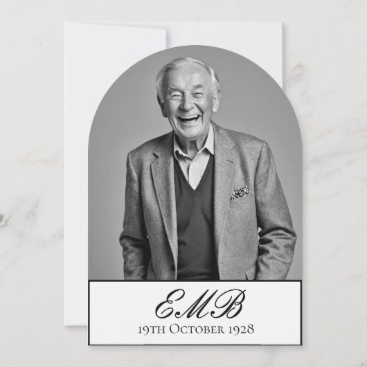100e verjaardag Mannelijke stijlvolle foto Monogra Kaart (Achterkant)