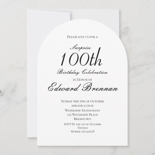 100e verjaardag Mannelijke stijlvolle foto Monogra Kaart (Voorkant)