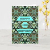 100e verjaardag met groen abstract ontwerp kaart (Gele Bloem)