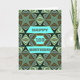100e verjaardag met groen abstract ontwerp kaart