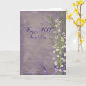 100e verjaardag met lelie van de vallei kaart (Gele Bloem)