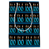 100e verjaardag met oogbalkaarsen medium cadeauzakje (Voorkant)