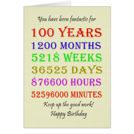 100e verjaardag Mijlpalen