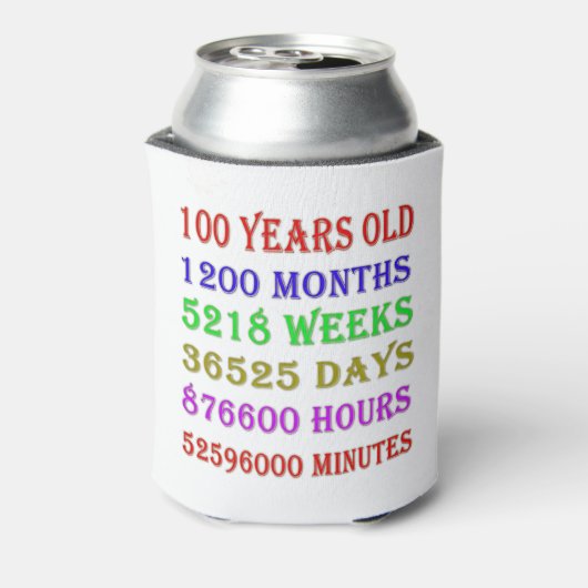 100e verjaardag Mijlpalen Blikjeskoeler (Blikje Achterkant)