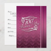 100e verjaardag Moderne uitnodiging (Voorkant / Achterkant)