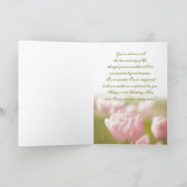 100e verjaardag moeder, lente roze tulpen op groen kaart (Binnen)