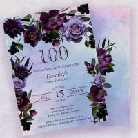 100e verjaardag Moody Paarse Gotische Bloem