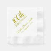 100e verjaardag Napkins Persoonlijk Servet (Voorkant)