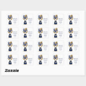 100e verjaardag Navy Blauwe Ballon Cake Bedankt Vierkante Sticker (Vel)