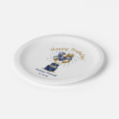 100e verjaardag Navy Blue Balloon Cake Papieren Bordje (Gekanteld)