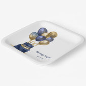 100e verjaardag Navy Blue Balloon Cake Papieren Bordje (Gebogen)