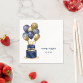 100e verjaardag Navy Blue Balloon Cake Servet (Insitu)